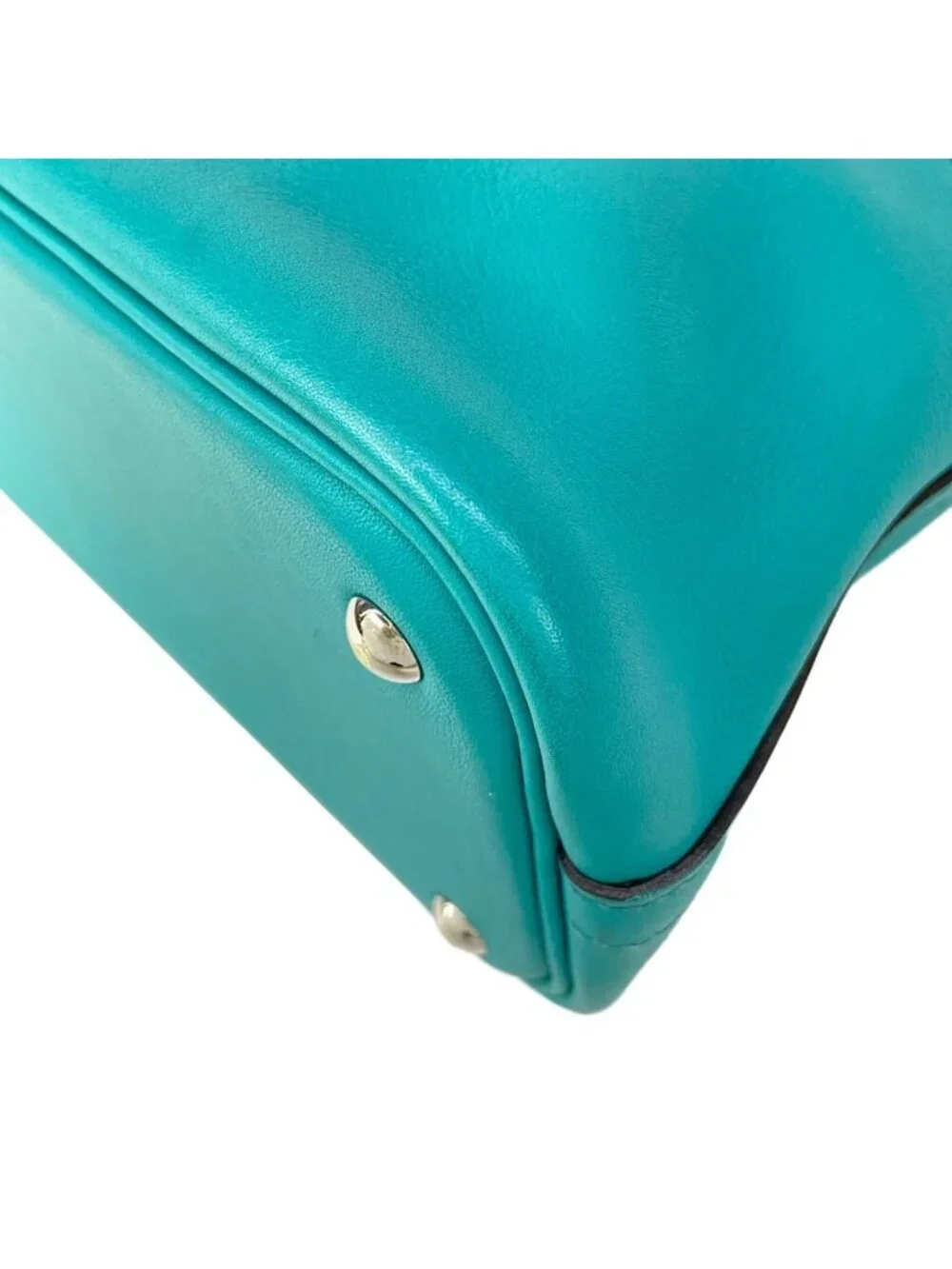 Hermes Handbag Bolide 27 Blue Paon Silver